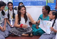 Raveena celebrates Earth Hour with students