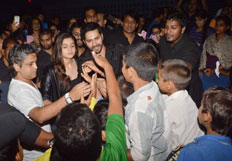 Varun Dhawan and Alia Bhatt interact with their fans at theaters