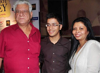  Om Puri with his second ex wife Nandita and son Ishaan