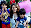 Madhuri Dixit with her sons Arin and Ryan