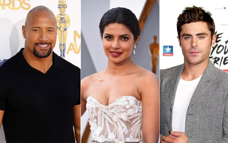 Dwayne Johnson, Priyanka Chopra, Zac Efron Dwayne Johnson, Priyanka Chopra, Zac Efron